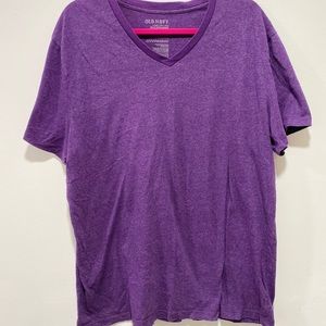 Men's Old Navy Purple Classic Ringer V Neck XL